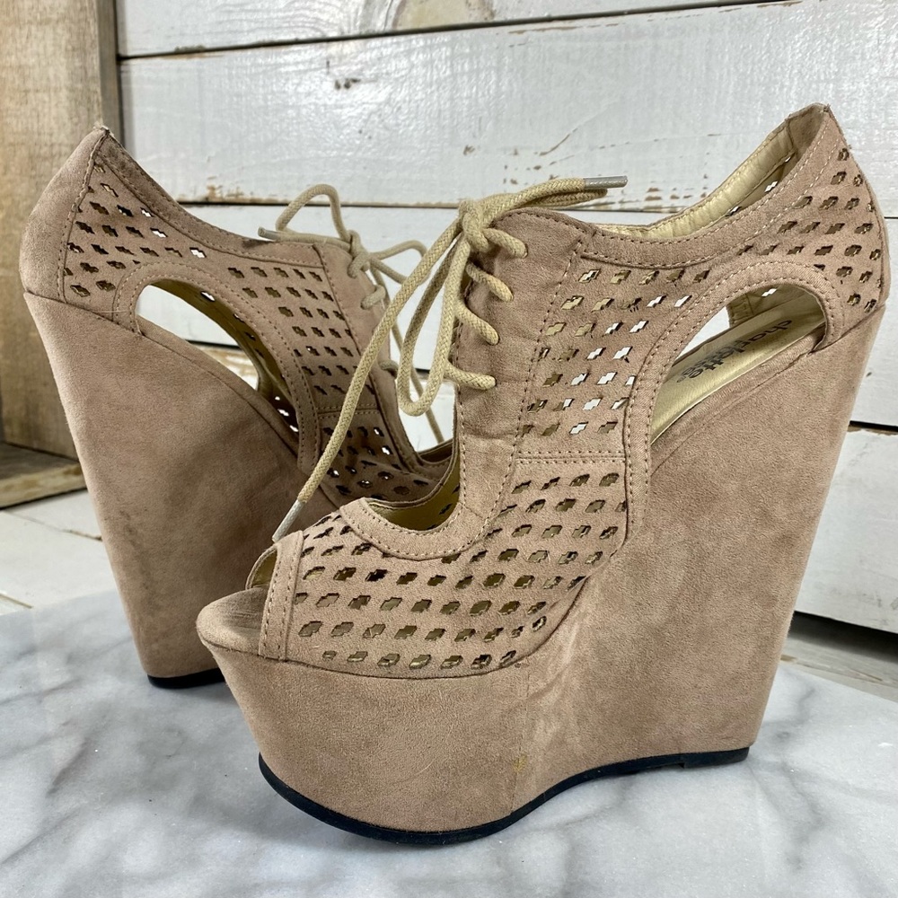 Charlotte Russe Open Toe Platform Wedges